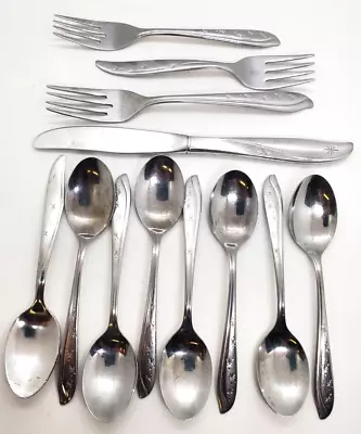 Atomic Starburst Flatware MCM Japan 8 Pc 2 Pc Superior USA Starburst • $22.95