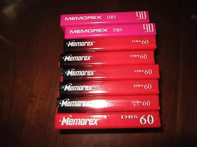 Memorex DBS 60 Minute Sealed Cassette Tapes Lot Of 6 Plus 2 90 Minute Tapes • $15