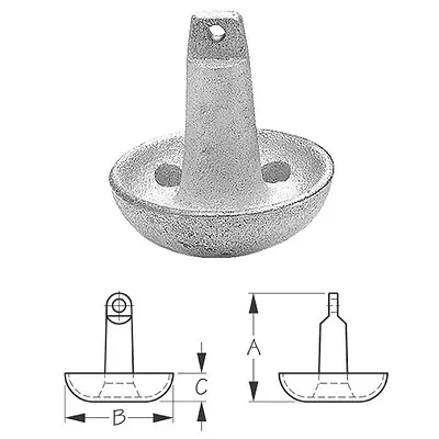 8 Lb Aluminum Painted Cast Iron Mushroom Anchor For Boats Up To 10 Feet • $43.41