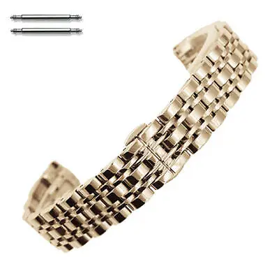 Steel Polished Rose Gold Metal Replacement Watch Band Strap Butterfly Clasp #58 • $19.95