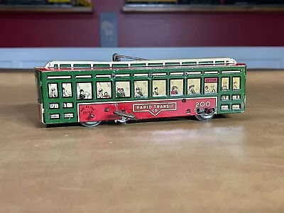 Marx Rapid Transit 200 Tin Litho Trolley  Rare Prewar O Gauge 1931-1934. • $225