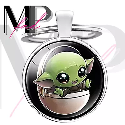 Mandalorian Keychain Fob Ring Holder Clip Lanyard Car Baby Yoda TWINKLY I GOT • $9.98