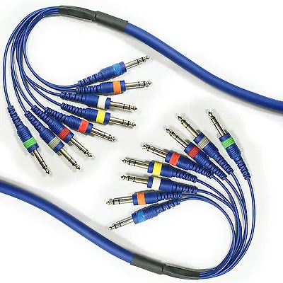 PRO 6m 8 Way 6.35mm Stereo Male Jack To Plug Loom Cable ¼ ” Audio Snake Lead • £47.49