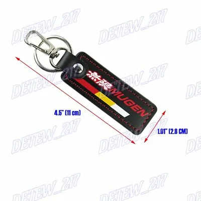 For MUGEN POWER Black Leather Key Fob Keyring Keychain Tag Lanyard Honda Civic • $9.68