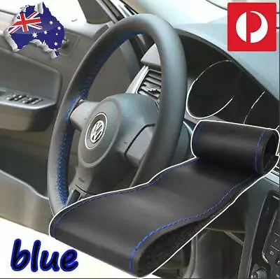 Car Steering Wheel Cover Blue DIY Hand Sewing Leather Needle & Thread Protector • $7.99