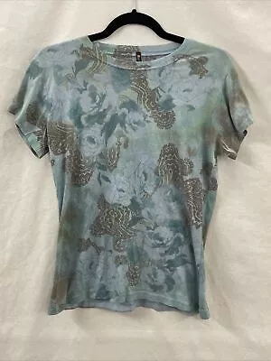 Mushka By Sienna Rose Womens Teens Blue Green Floral Shirt Top Size Large • $3.75
