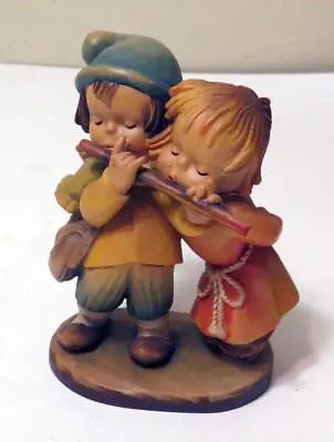 $19.95 • Buy Vintage Anri Juan Ferrandiz Wood Carved Figure The Duet Boy Girl Flute
