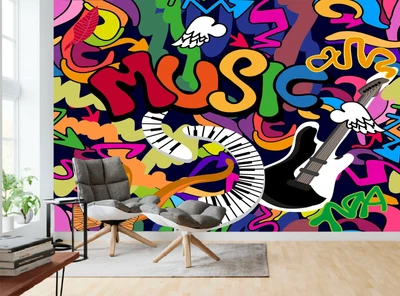 £95.99 • Buy Graffiti Wallpaper Photo Wall Mural Young Teens Boys Room Art Music Paper Poster