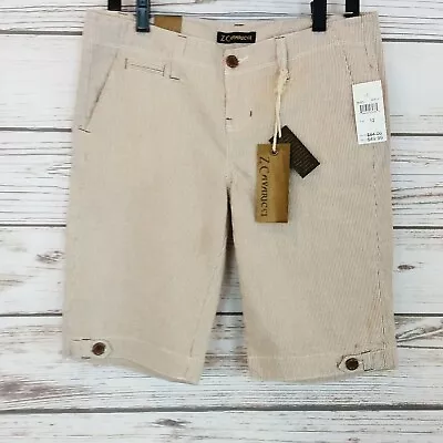 $19.60 • Buy Z Cavaricci Womens Shorts Beige Striped Stretch 4 Pockets Walk Casual Bermuda 