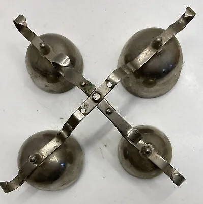 Vintage Catholic Church Altar Quadruple Silver Metal Sanctus Sanctuary Bells • $120