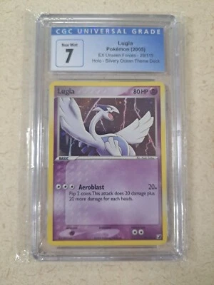 $10 • Buy 2005 Pokémon EX Unseen Forces - Lugia 29/115 - Holo Silvery - CGC 7 Near Mint