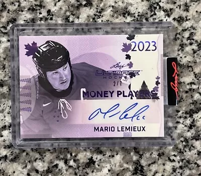 Mario Lemieux - 2023 Leaf Ultimate Hockey Card - Money Players  Auto - /7 MP-ML1 • $175