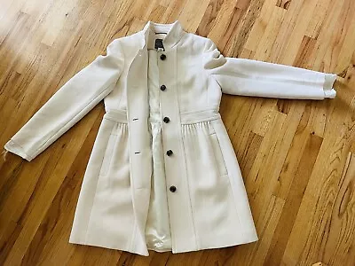 VTG  EUC J Crew Lady Day Coat Double Cloth Italy Cream Wool Blend Women’s Sz T16 • $195