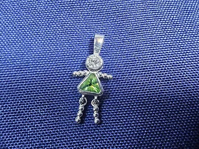 Grandma Grabe's Beautiful Vintage 925 Sterling Silver Green Girl Pendant • $0.75