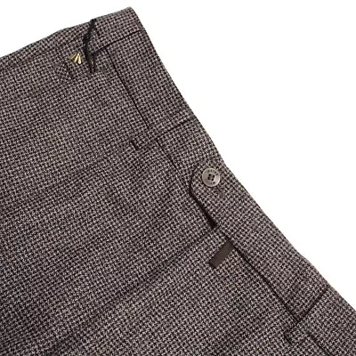 Meyer NWT Flat Front Dress Pants Size 50 34 US Milano Brown Cotton Blend • $108