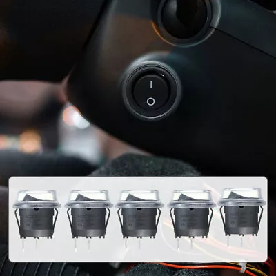 5X Car Round Rocker Boat Toggle SPST ON/OFF Switch W/ Waterproof Cover Parts 12V • $4.61