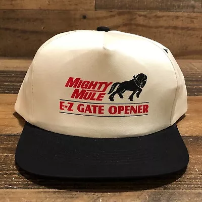 Vintage Mighty Mule Hat Snapback Cap Mens White EZ Gate Opener Casual Farmer • $24.88