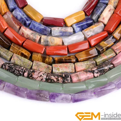 $10.65 • Buy Natural 9x20mm Assorted Stones Column Twist Loose Beads For Jewelry Making 15 YB