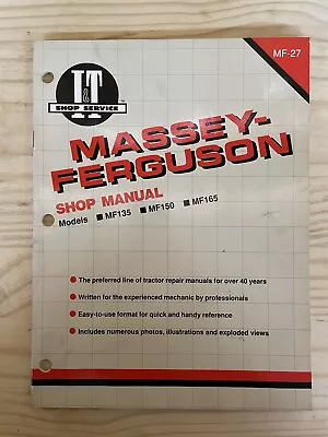 I&T Shop Service Manual MF-27 Massey Ferguson MF135 MF150 MF165 Repair Manual • $17.95