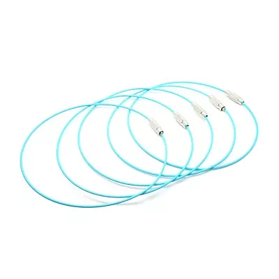 5 Memory Wire Bracelets - Pale Turquoise - 22.5cm - Screw Barrel - P01464 • £3.39