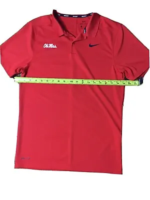 OLE MISS Rebels Men Red Dri-Fit Short Sleeve Golf Polo Shirt S Nike • $9.95