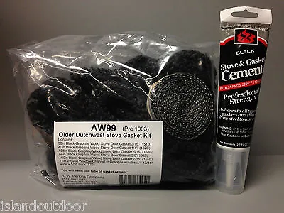 Perkins AW 99 Dutchwest Stove Gasket Kit Pre 1993 Vermont Castings GK-99 Cement • $47.89