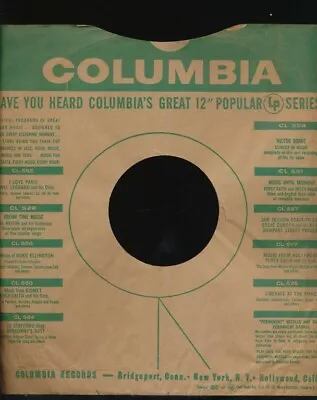 78 RPM Company Logo Sleeves-POST WAR-COLUMBIA-Green LP Promo • $8