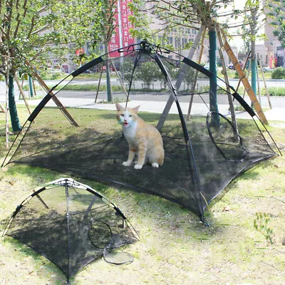 $59.98 • Buy Portable Pet Cat Puppy Mesh Tent Pop Up Habitat Play Fun House Outdoor Playpen