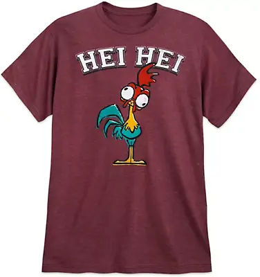 Men's T-shirt Tee Disney Moana's Hei Hei Burgandy Disney Tee Shirt NEW. • $16.99