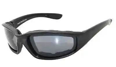 1 Pair Biker Motorcycle Foam Padded Sunglasses Glasses Clear Yellow Smoke Night • $10.99