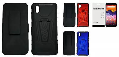 FOR ZTE Blade A3 Joy V 3in1 Holster Clip Case Phone Cover + Tempered Glass • $12.98