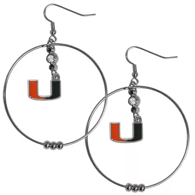 Miami Hurricanes 2  Hoop Earrings NCAA Licensed Fashion Jewelry • $12.09