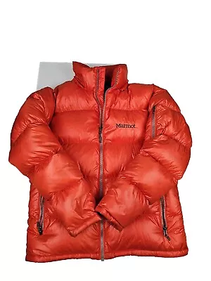 Marmot Puffer Jacket 650 Fill Goose Down Red Mens Size Large • $89.95