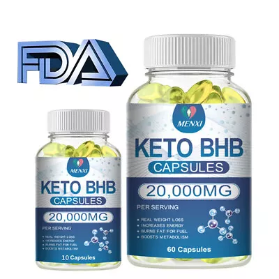 Keto BHB Capsules Weight Loss Diet Pills Fat Burner Detox Dietary Supplement 60 • $6.49