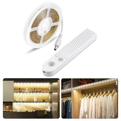 UK Battery Operated LED Strip Lights Wireless PIR Motion Sensor Wall Closet Lamp • £10.78