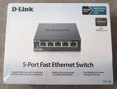 D-Link 5-Port Fast Ethernet Switch DES-105 • $15.95