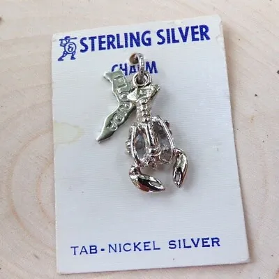 $6.99 • Buy Sterling Silver Florida 3D Lobster Animal Ocean Water Vacation Charm