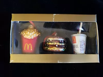 2013 McDonald’s Blown Glass Big Mac Fries & Shake Drink Mini Ornament Set  • $64.99