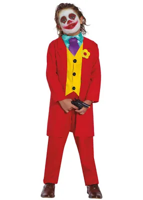 £26.99 • Buy Kids Halloween The Joker Movie Style Red Childrens Fancy Dress Villain Costume