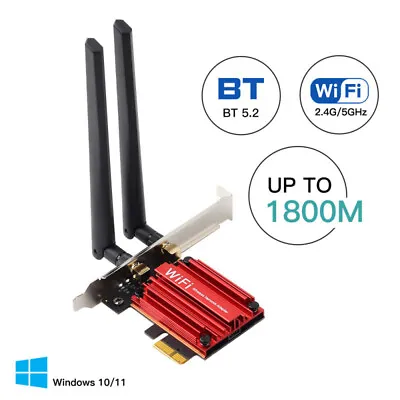 AX1800 MT7921 WiFi 6 PCIE WiFi Card 802.11ax PCIe Bluetooth 5.2 PC WiFi Adapter • $14.39