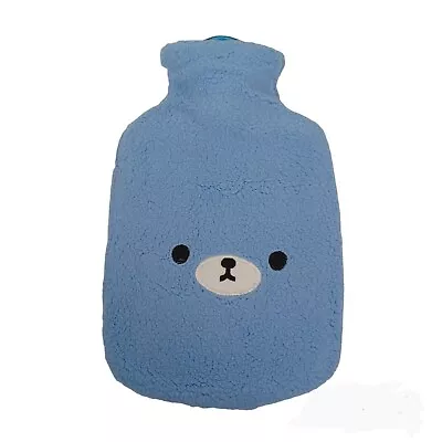 Samply Hot Water Bottle With Bear Soft Cover NEW Warm Water Bag -2Liter -Blue • $11.98