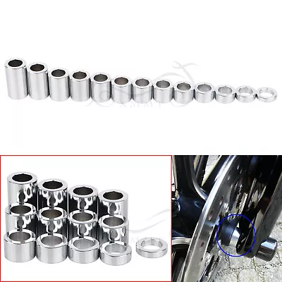 Chrome Wheel Axle Spacer Kit ID 3/4  OD 1 1/8  For Harley Dyna Heritage Softail • $26.98