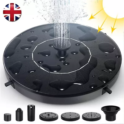 190L/H Solar Power Fountain Pump Submersible Water Garden Bird Pond Pool Decor • £9.89