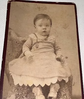 Antique Victorian American Child Necklace Locket Pennsylvania CDV Photo! 1880's • $31.49