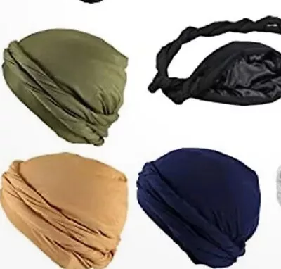 Halo Turban Durag For Men Satin Silk Lined Elastic Turban Head Wrap Head Scarf • $12