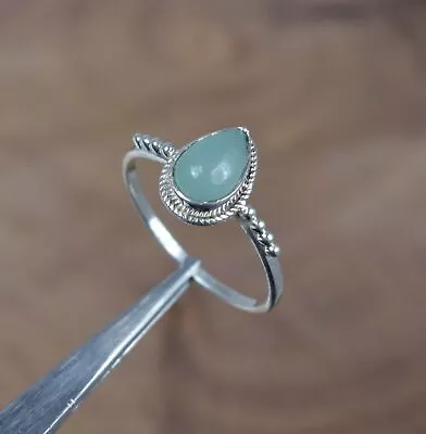 925 Solid Sterling Silver Aqua Chalcedony Ring-13 US W981 • $7.99