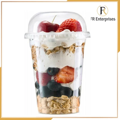 Disposable Plastic Smoothie Milkshake Cups + Lids 7oz 10oz 12oz 16oz Slushy Cups • £6.29