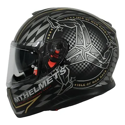 £109.99 • Buy MT Thunder 3 ISLE OF MAN TT RACES Motorcycle Crash Helmet -Gold