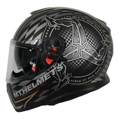 £109.99 • Buy MT Thunder 3 ISLE OF MAN TT RACES Motorcycle Crash Helmet -Gold