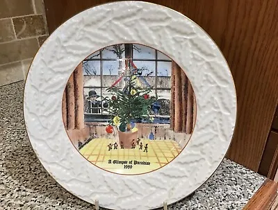 Coalport Christmas 1989 A Glimpse Of Paradise Collectors Plate Plaque • £4.75